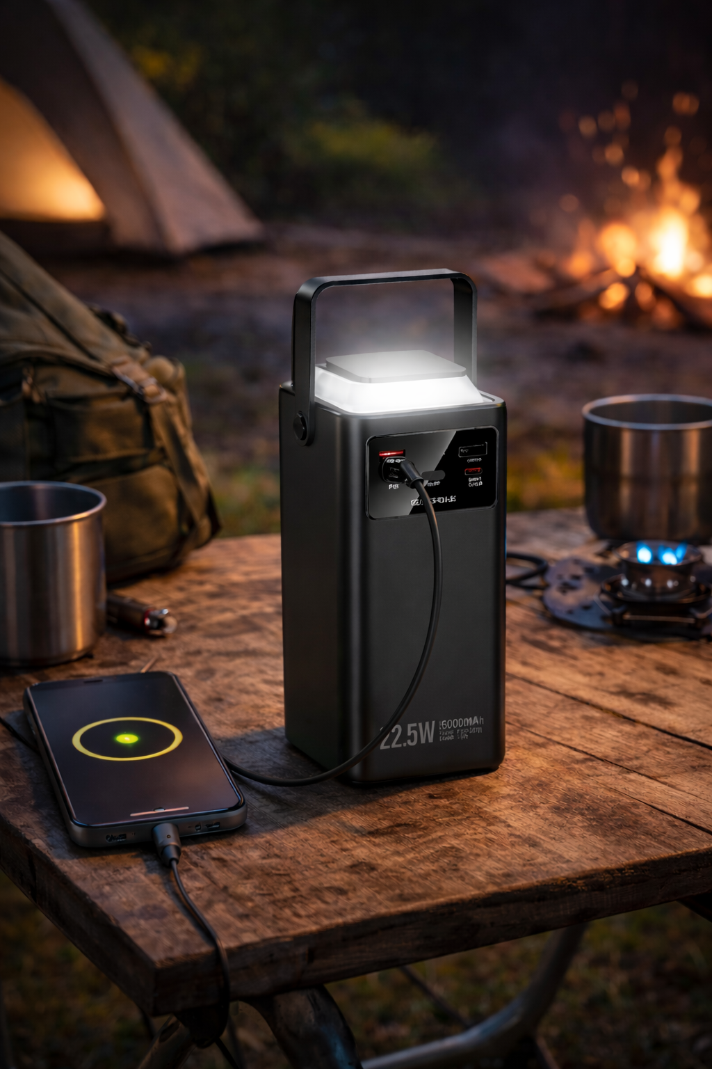 Batería Portátil con Linterna LED para Camping y Exterior - Imagen 3